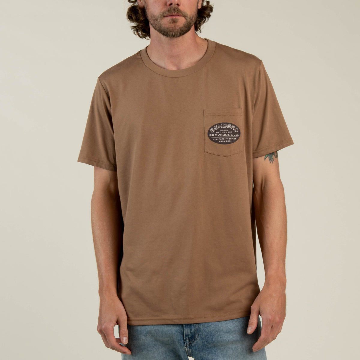 Jackalope Pocket T-Shirt - Light Brown