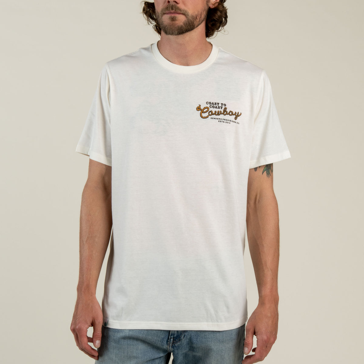 Coast to Coast Cowboy T-Shirt - Vintage White