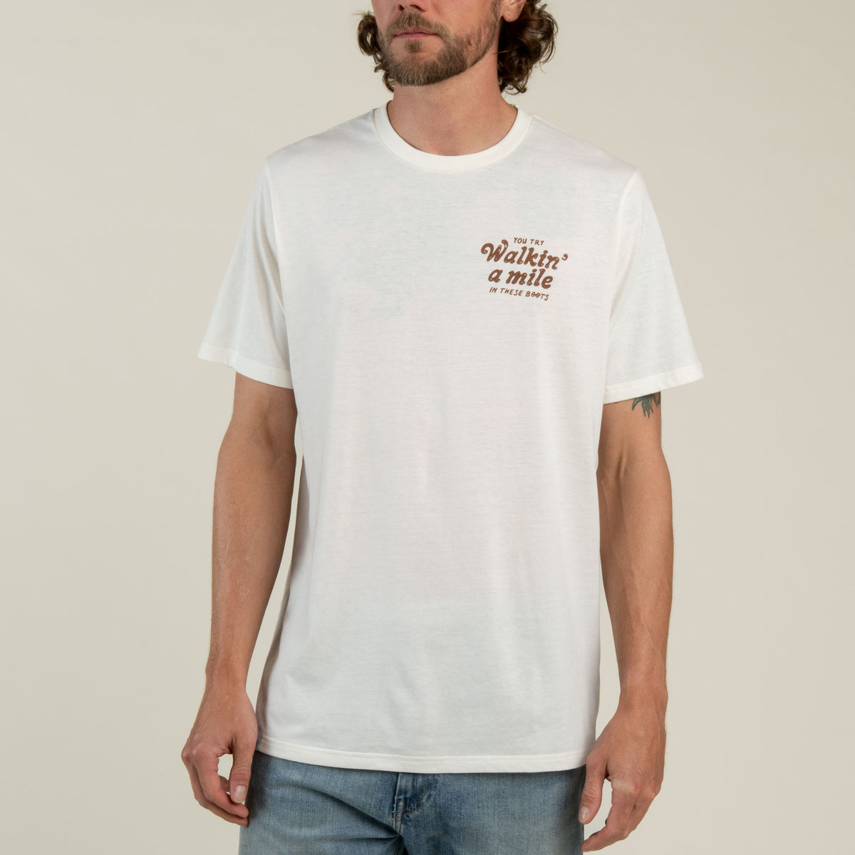 Walkin' A Mile T-Shirt - Vintage White