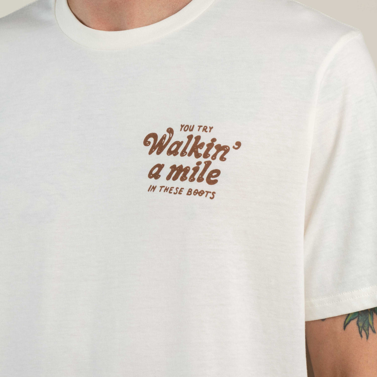 Walkin' A Mile T-Shirt - Vintage White