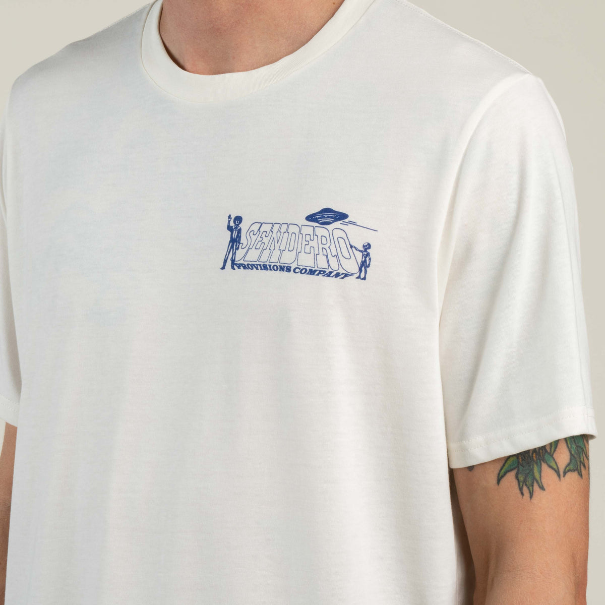 Cowboy Lift Off T-Shirt - Vintage White/Navy
