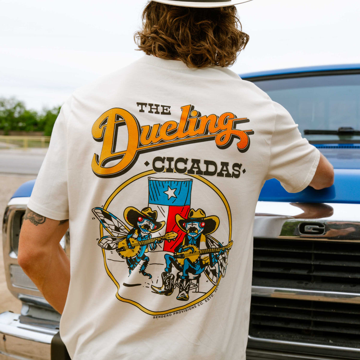 Dueling Cicadas T-Shirt - Vintage White