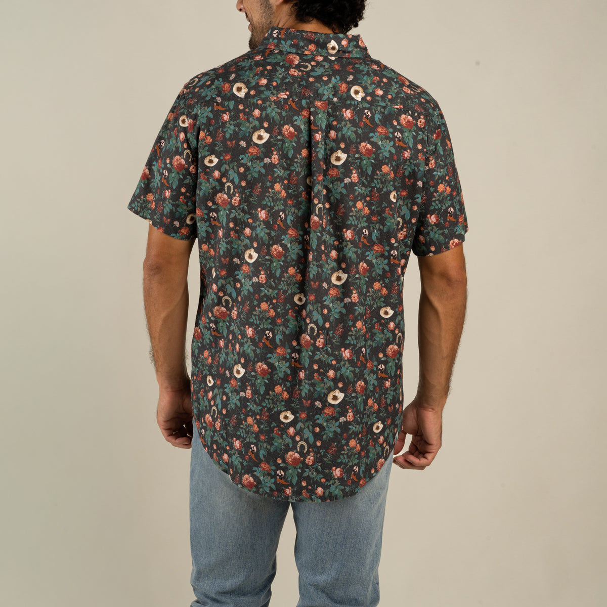 City Slicker Button Up Short Sleeve - Desert Rose - Charcoal