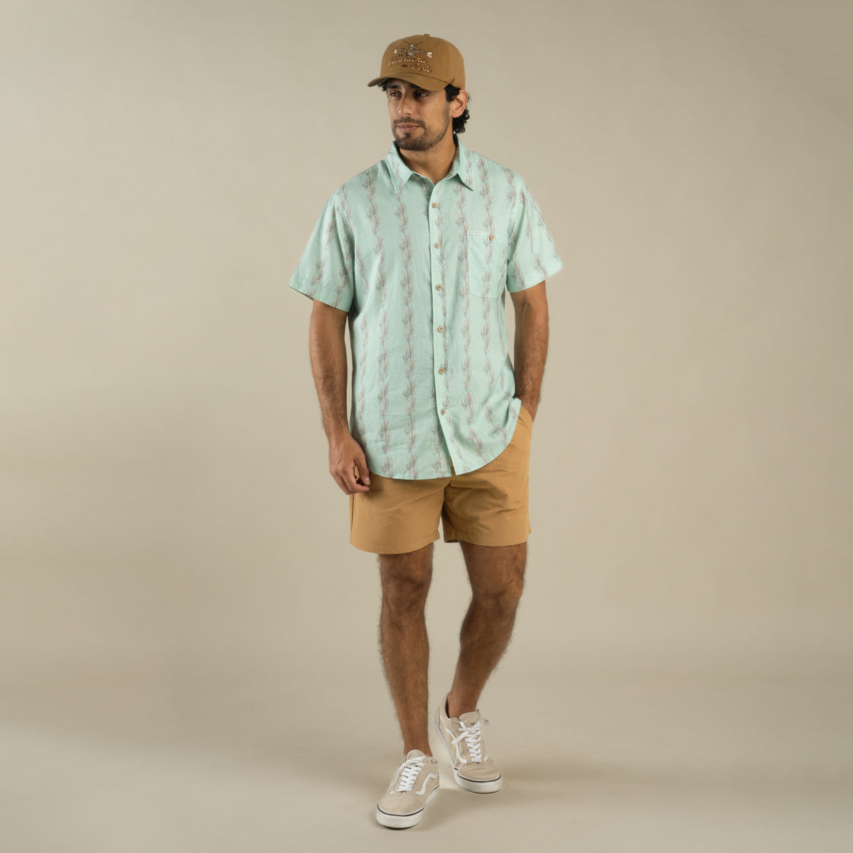 City Slicker Button Up Short Sleeve - Ocotillo Stripe - Faded Teal
