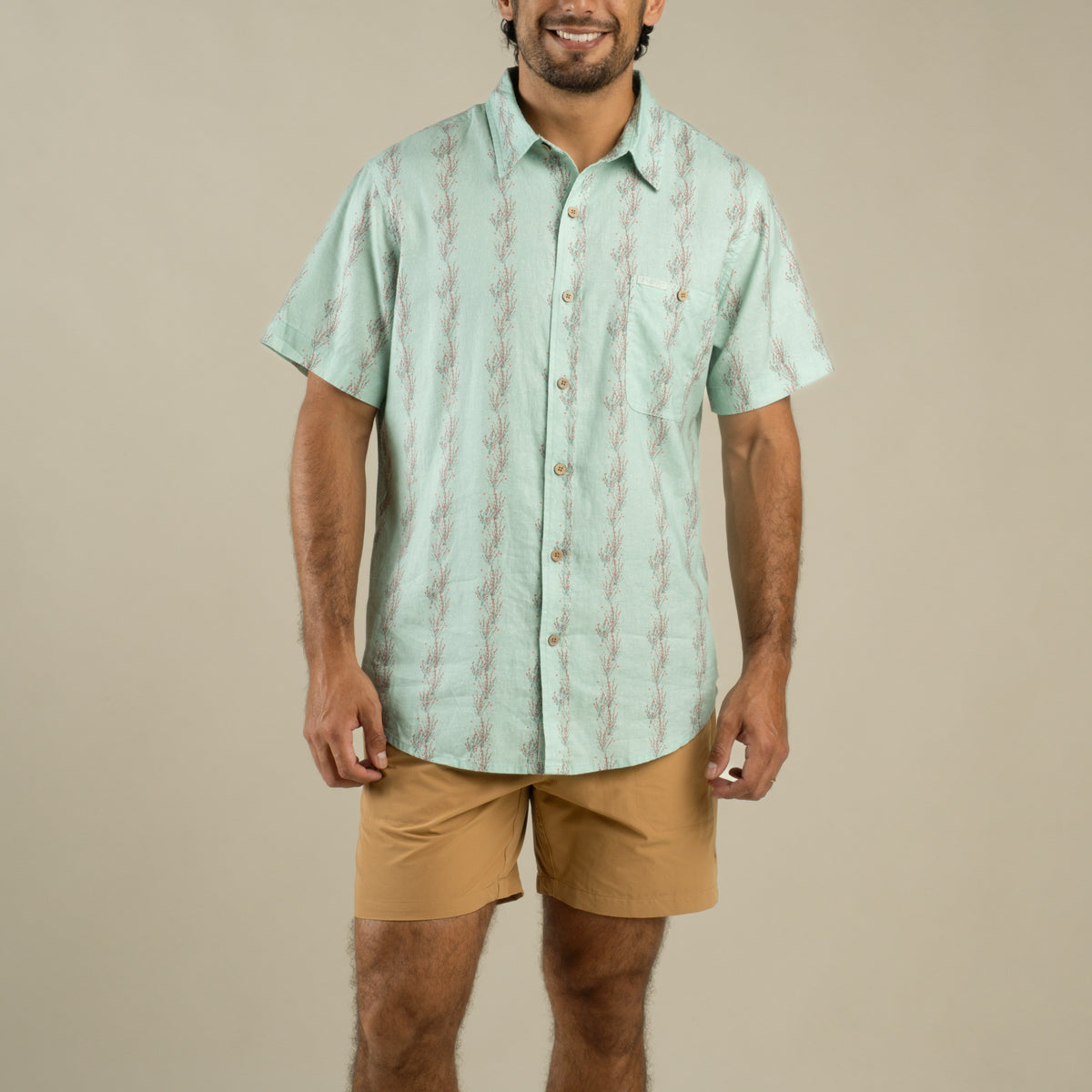 City Slicker Button Up Short Sleeve - Ocotillo Stripe - Faded Teal
