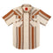 The Wyatt Pearl Snap Short Sleeve Print Shirt - Stagecoach Stripe - Saddle