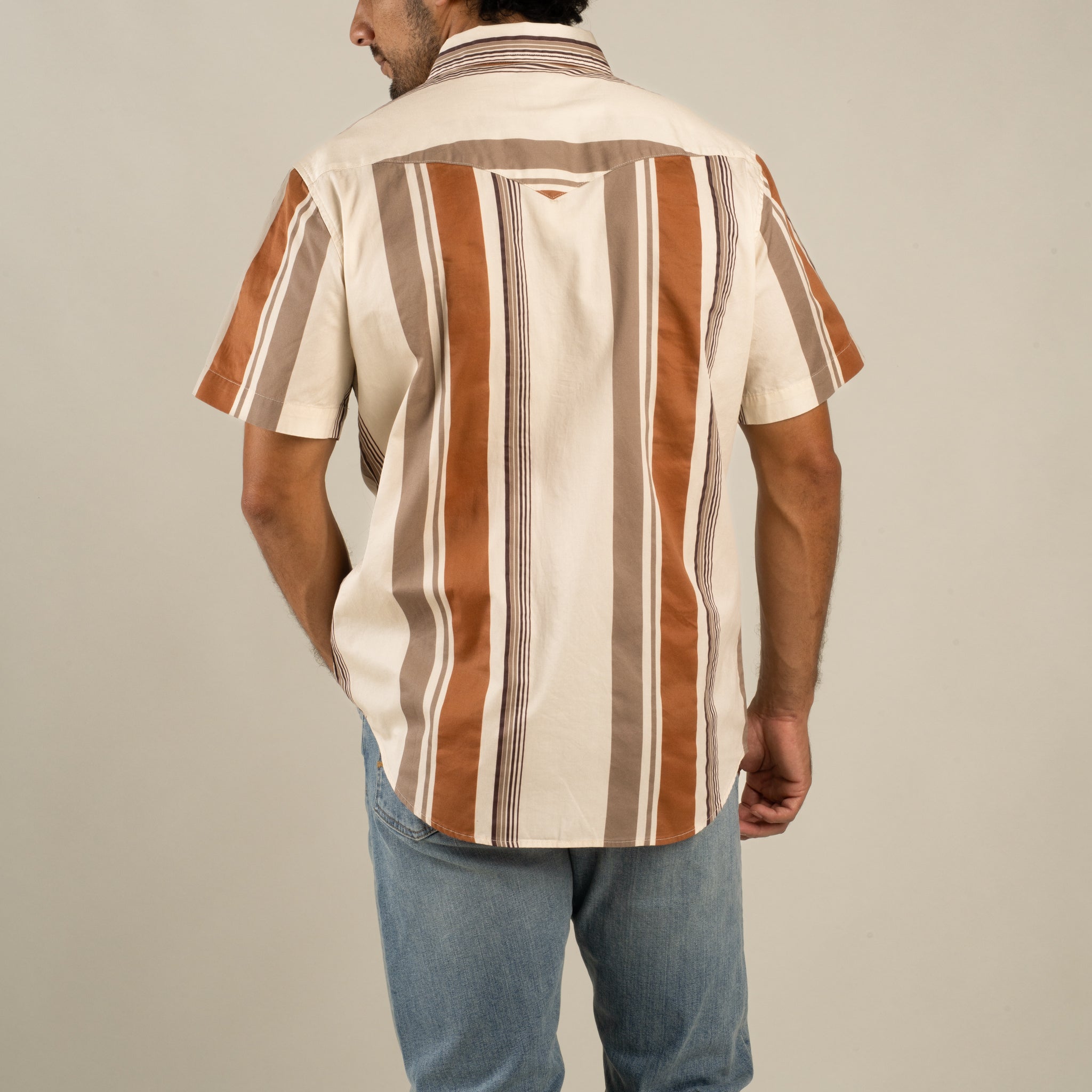 The Wyatt Pearl Snap Short Sleeve Print Shirt - Stagecoach Stripe