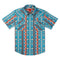 The Wyatt Pearl Snap Short Sleeve Print Shirt - Nogales Stripe - Turquoise