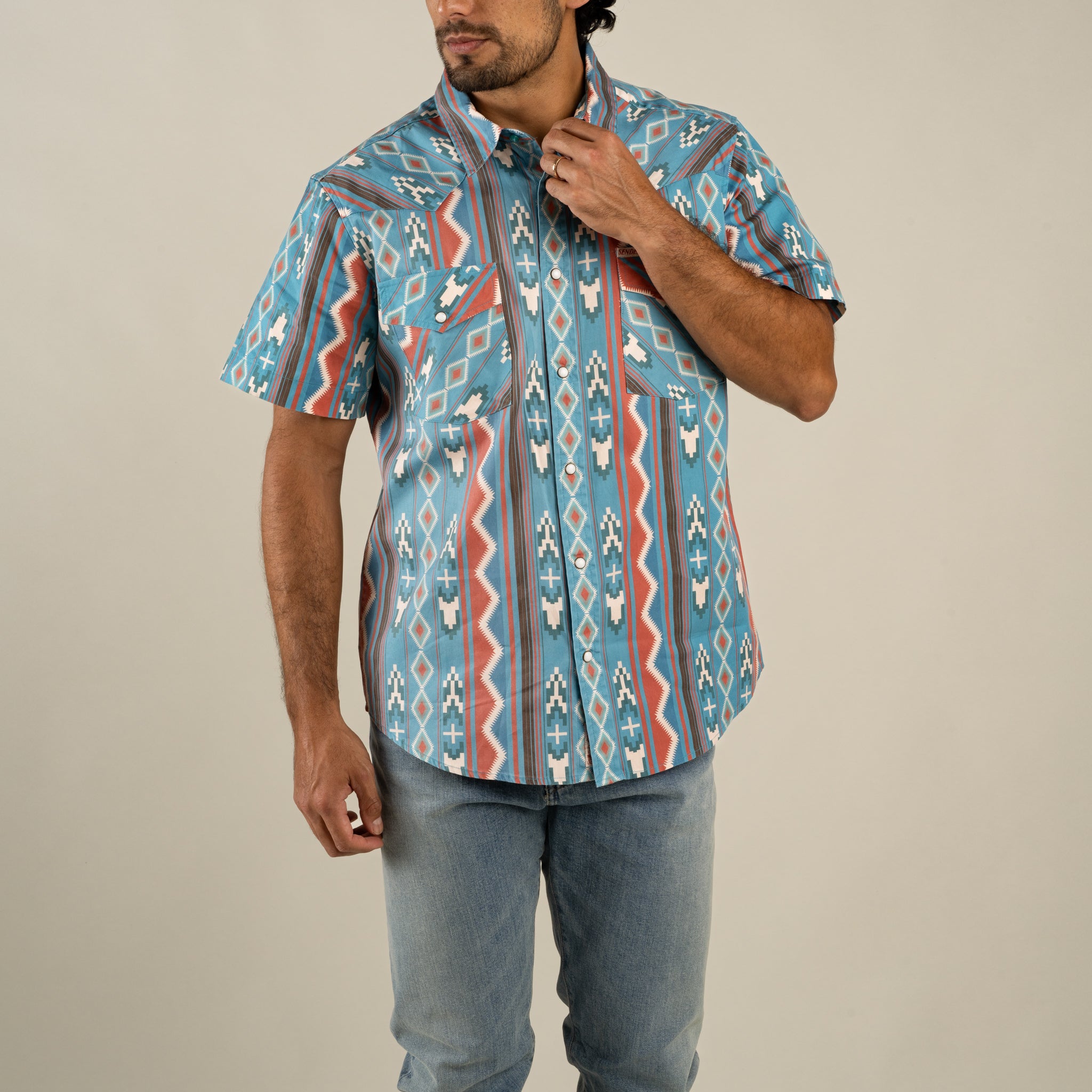 The Wyatt Pearl Snap Short Sleeve Print Shirt – Sendero Provisions Co.