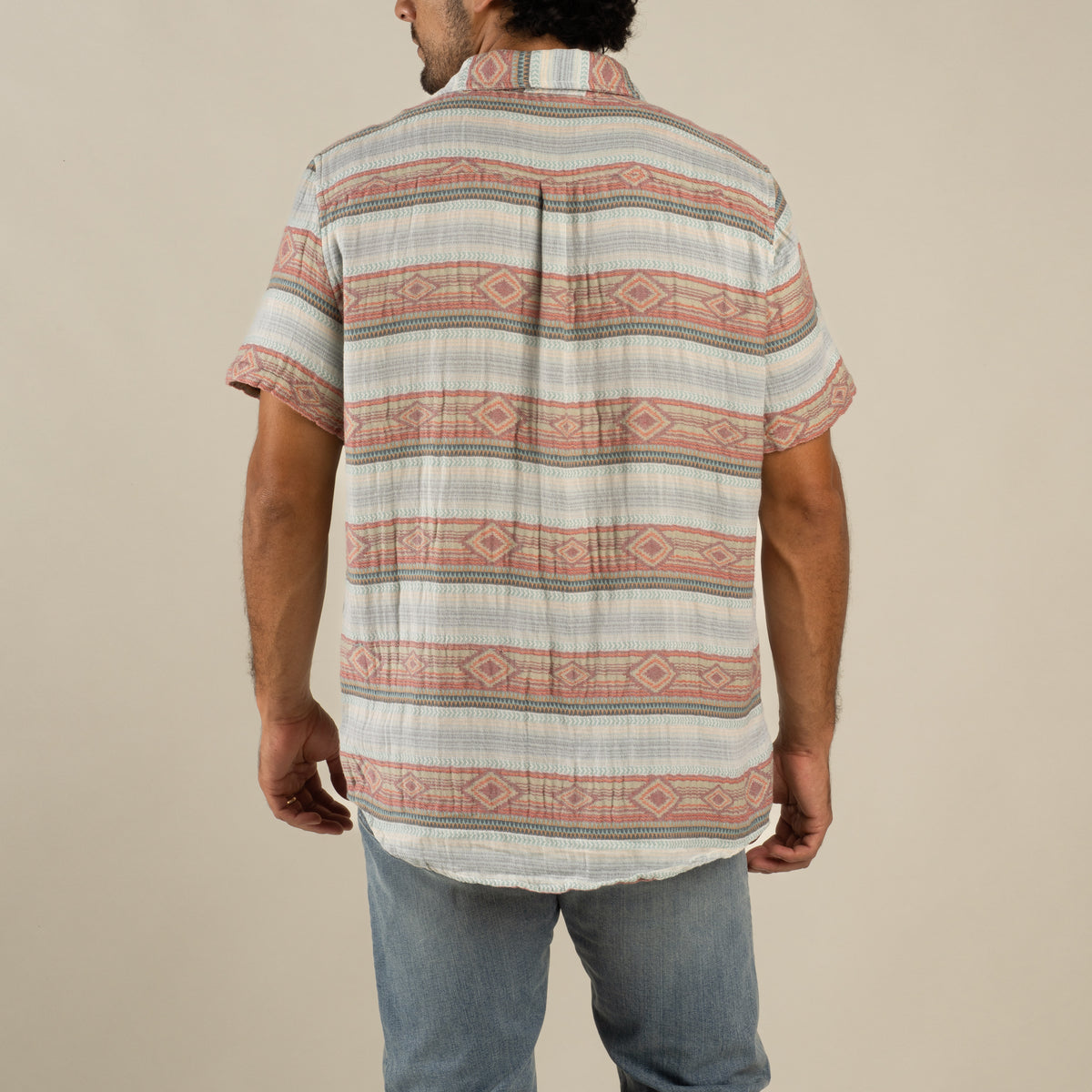 Boquillas Short Sleeve Shirt - Sonoita Stripe - Red/Green