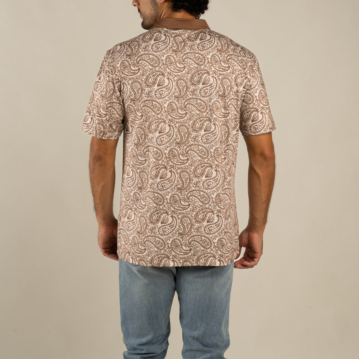 High Noon Performance Polo - Wildrose Paisley - Ochre