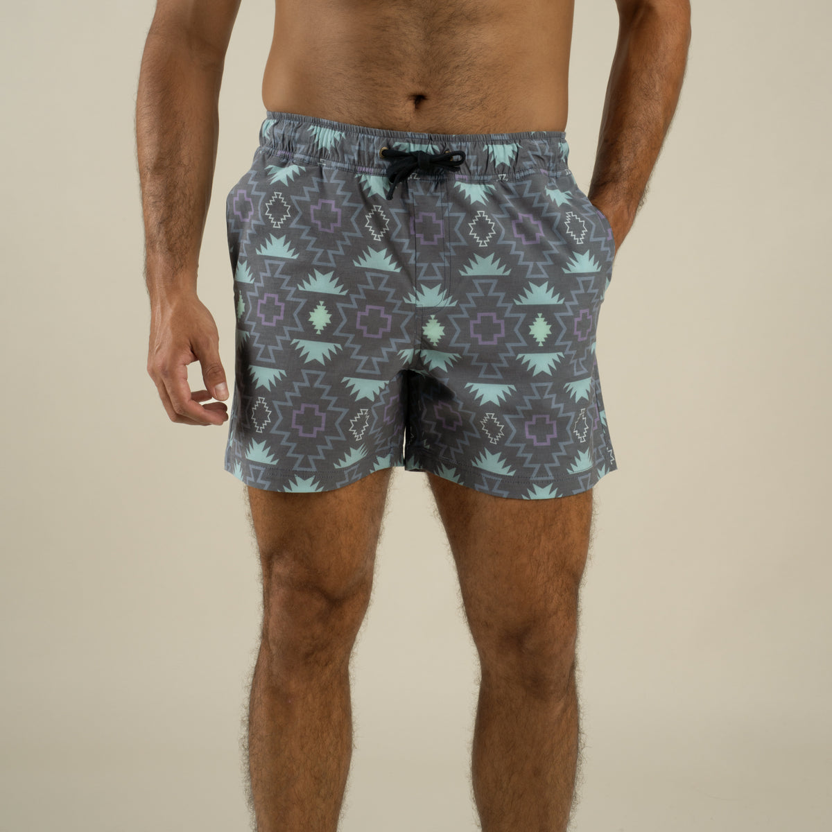 The Barton Elastic Boardshort - Chevron - Dark