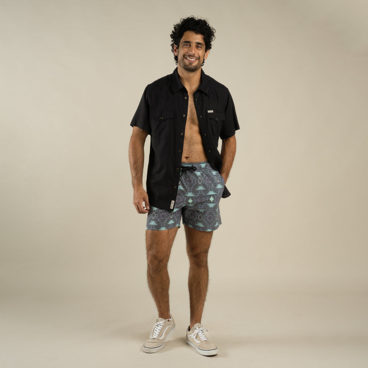The Barton Elastic Boardshort - Chevron - Dark