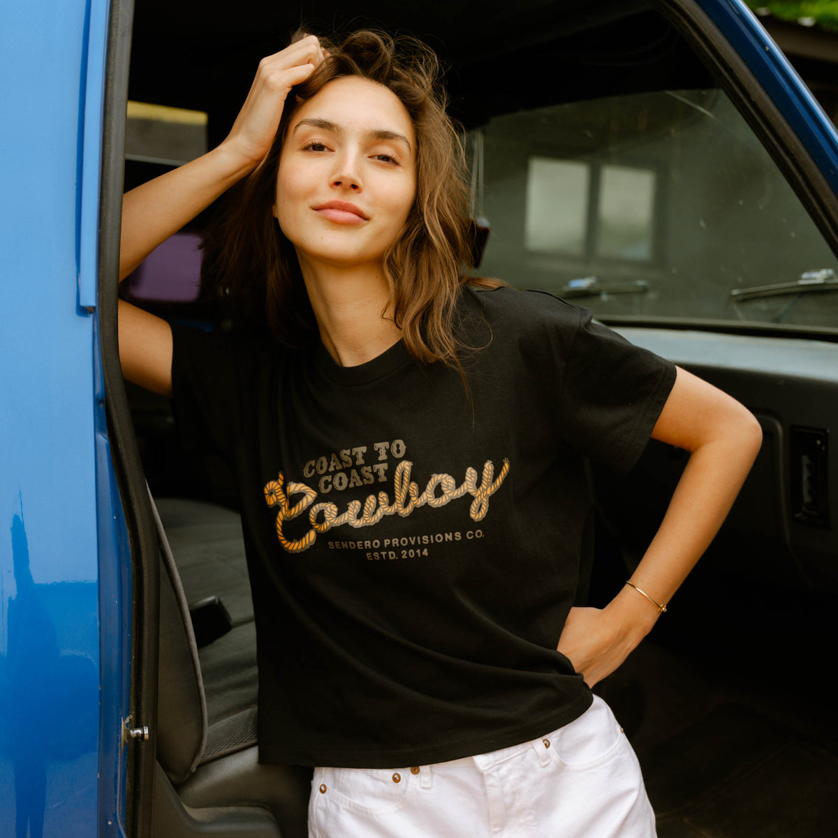Coast to Coast Boxy Tee - Black