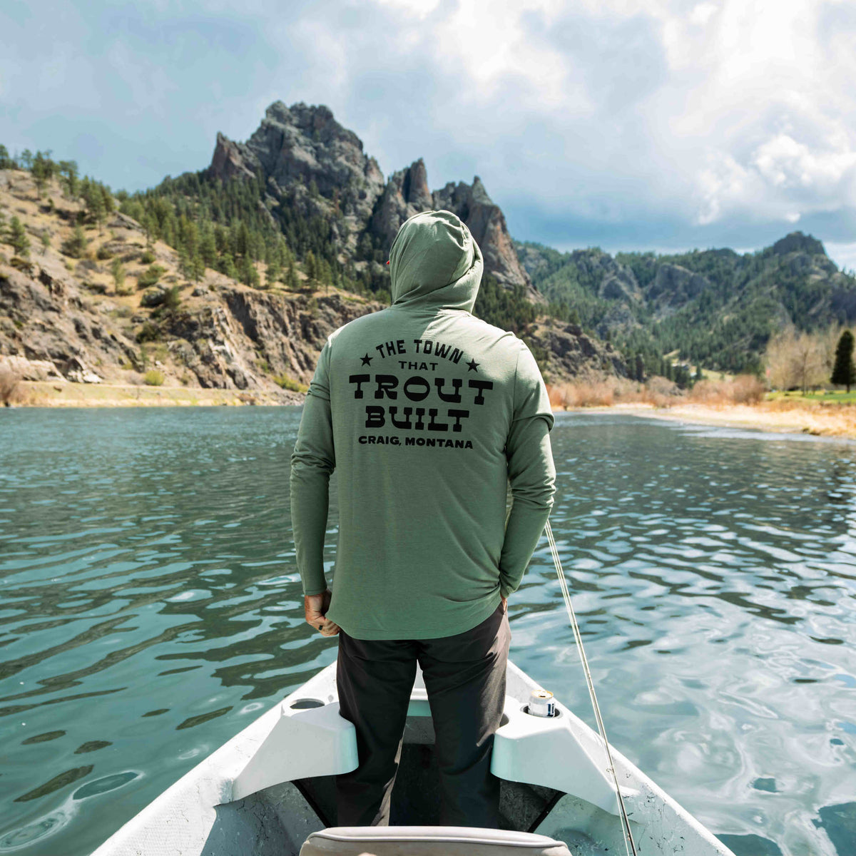 Trout Built Yucatan Bamboo Hoodie Tech Long Sleeve Shirt - San Juan Sage