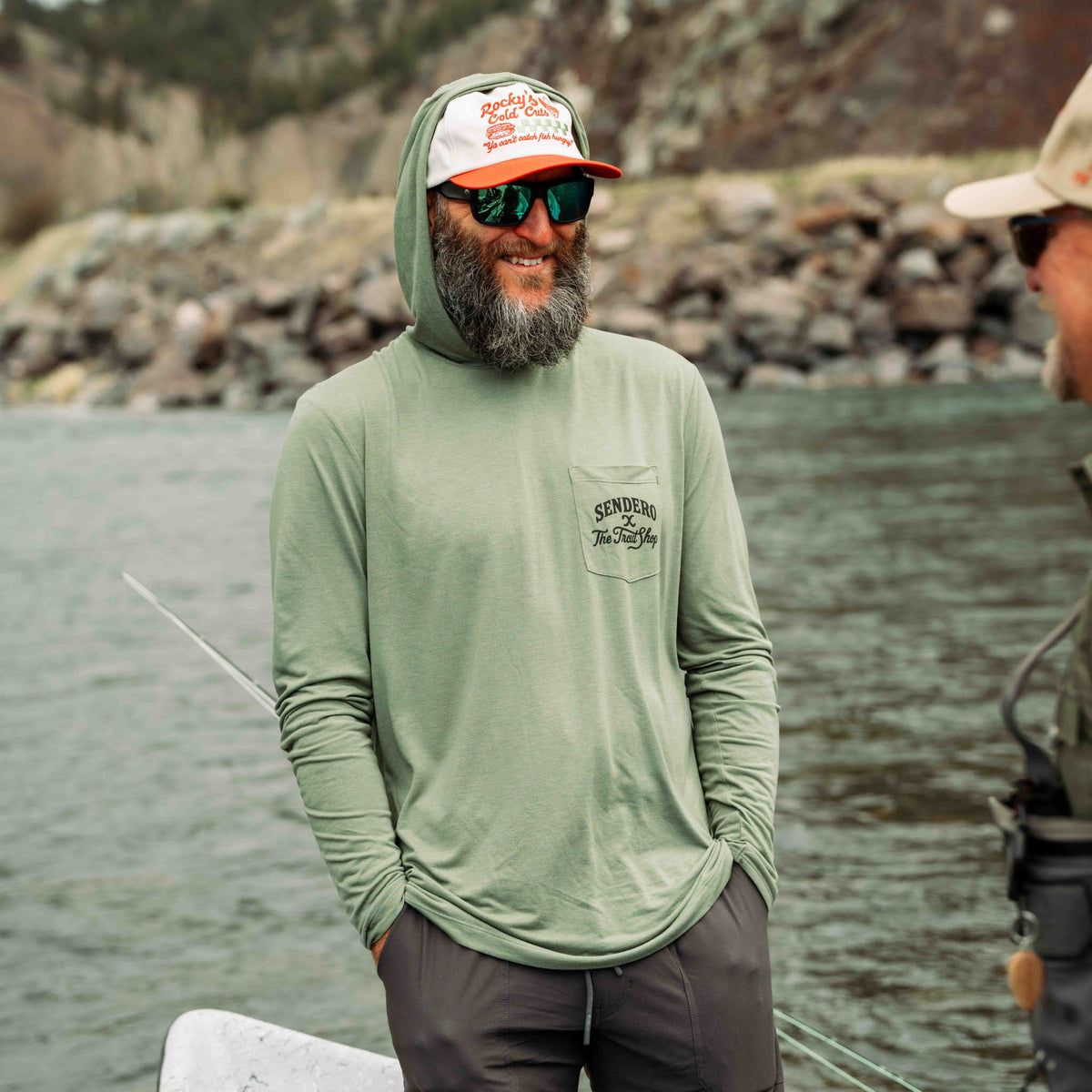 Trout Built Yucatan Bamboo Hoodie Tech Long Sleeve Shirt - San Juan Sage