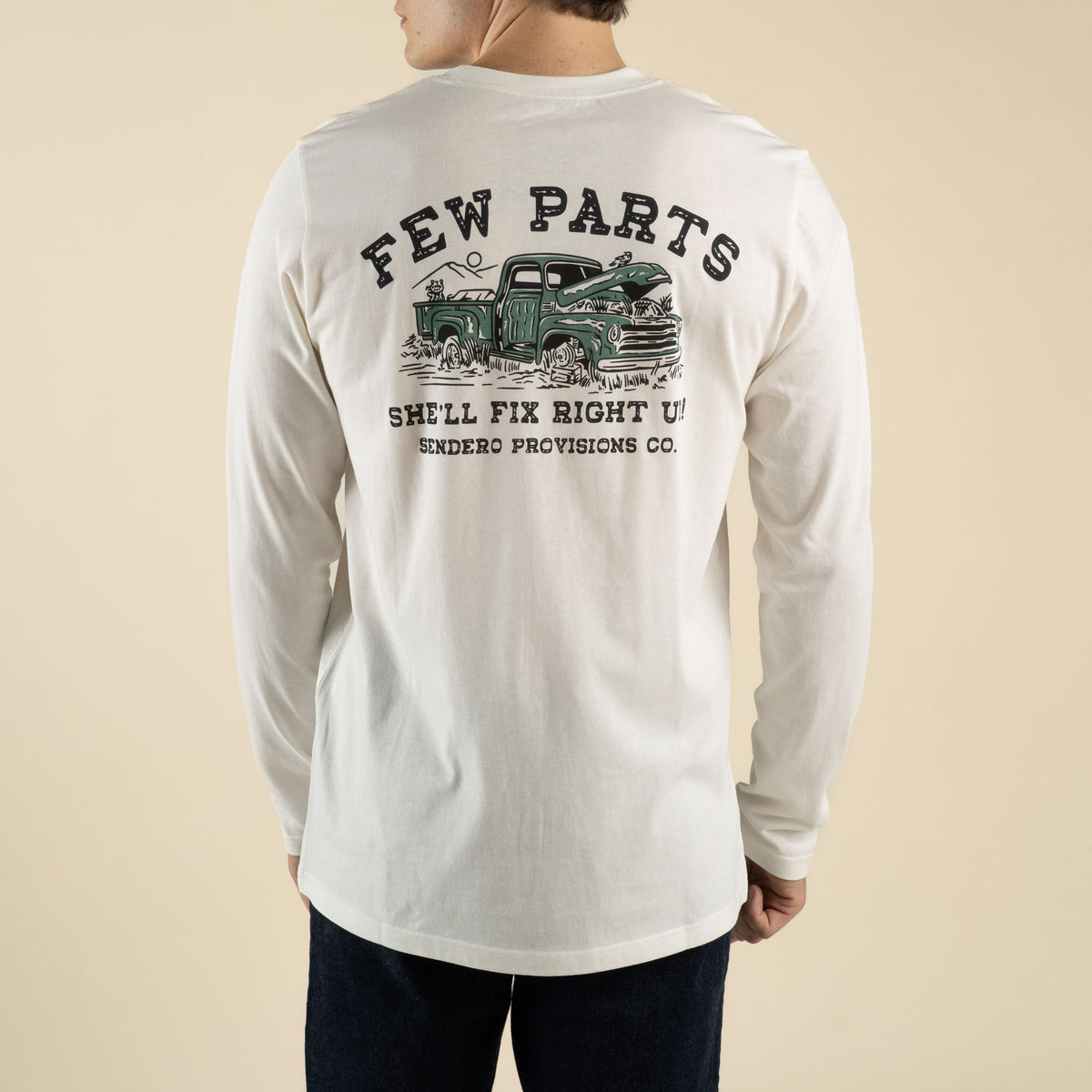 Few Part Long Sleeve T-Shirt - Vintage White