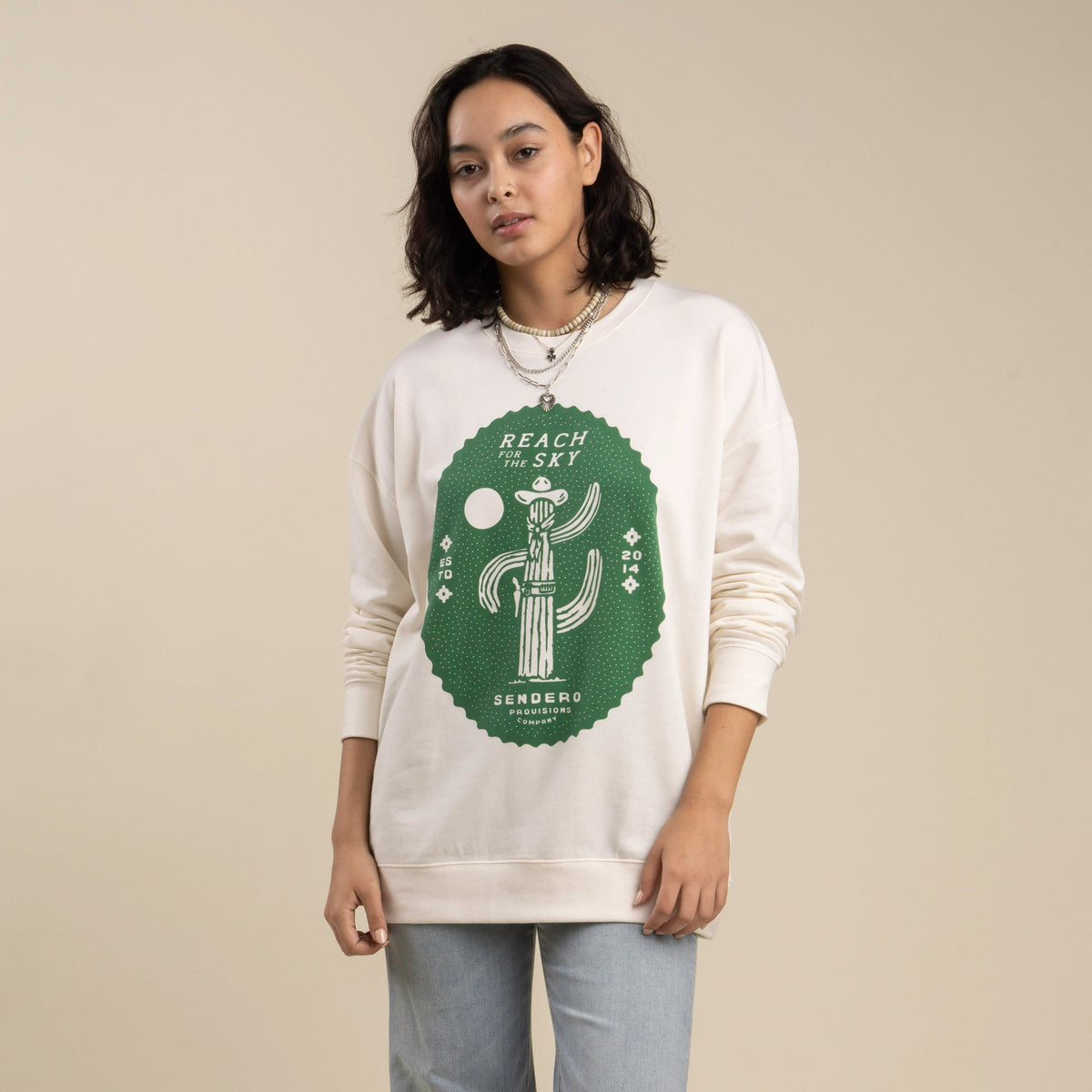 Reach for the Sky Sweatshirt - Vintage White