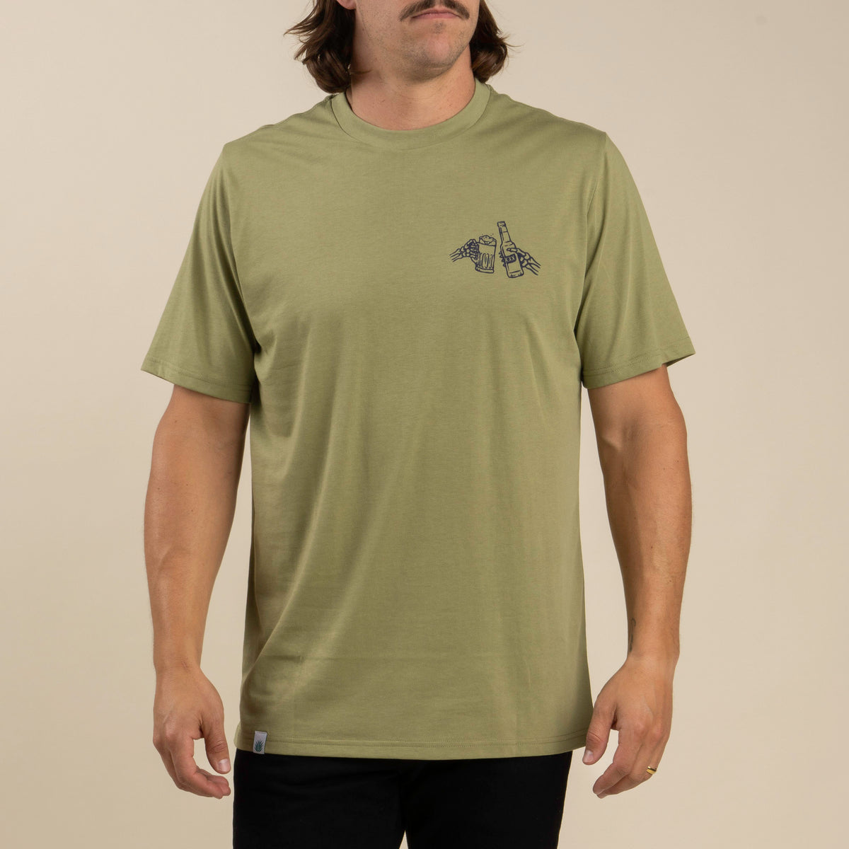 Shootin' Hand Salud T-Shirt - Sage