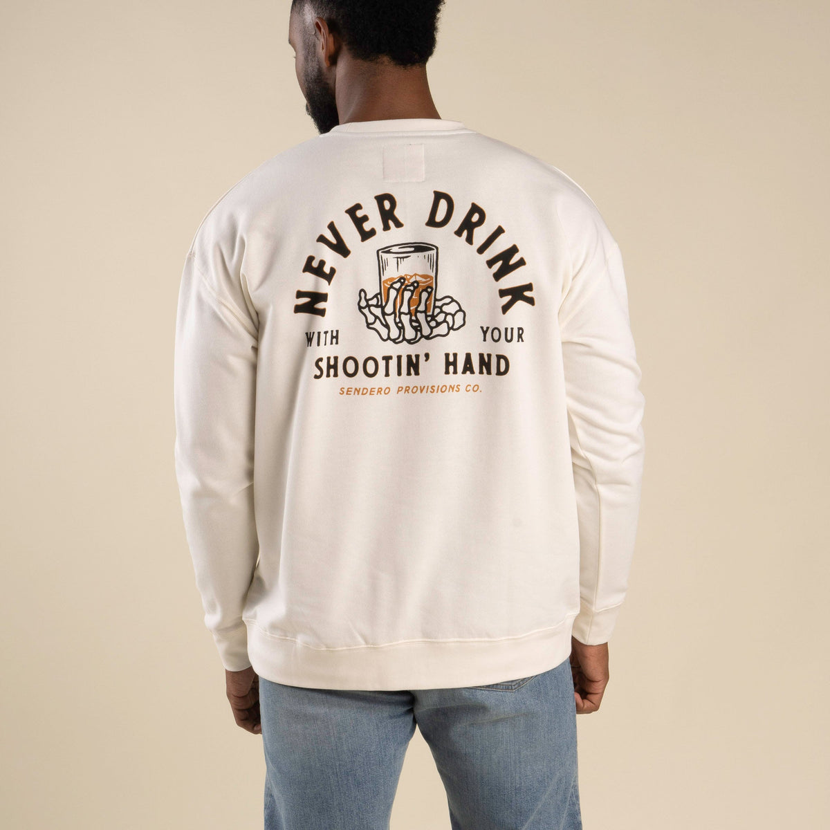 Shootin' Hand Sweatshirt - Vintage White