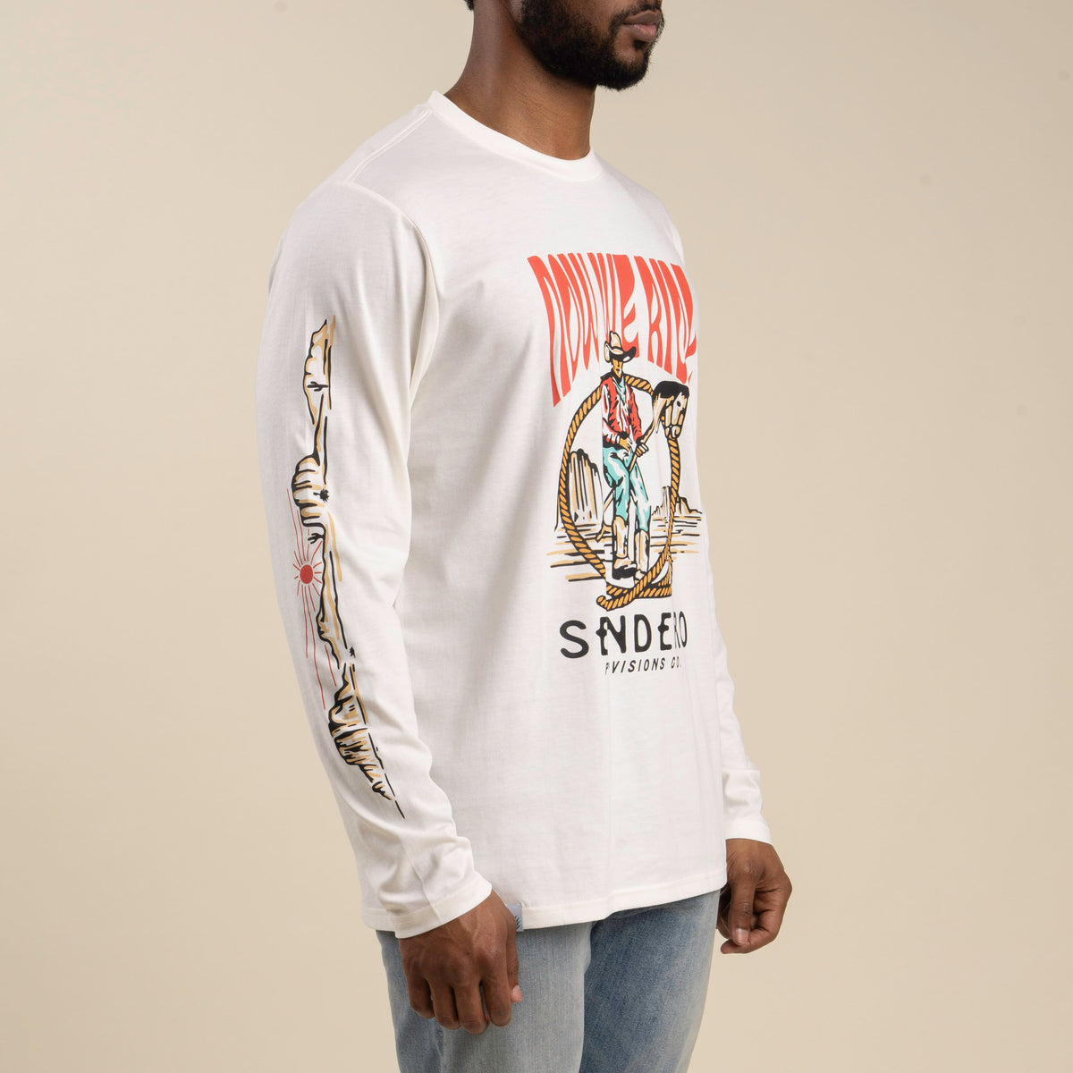 Stick Horse Long Sleeve T-Shirt - Vintage White