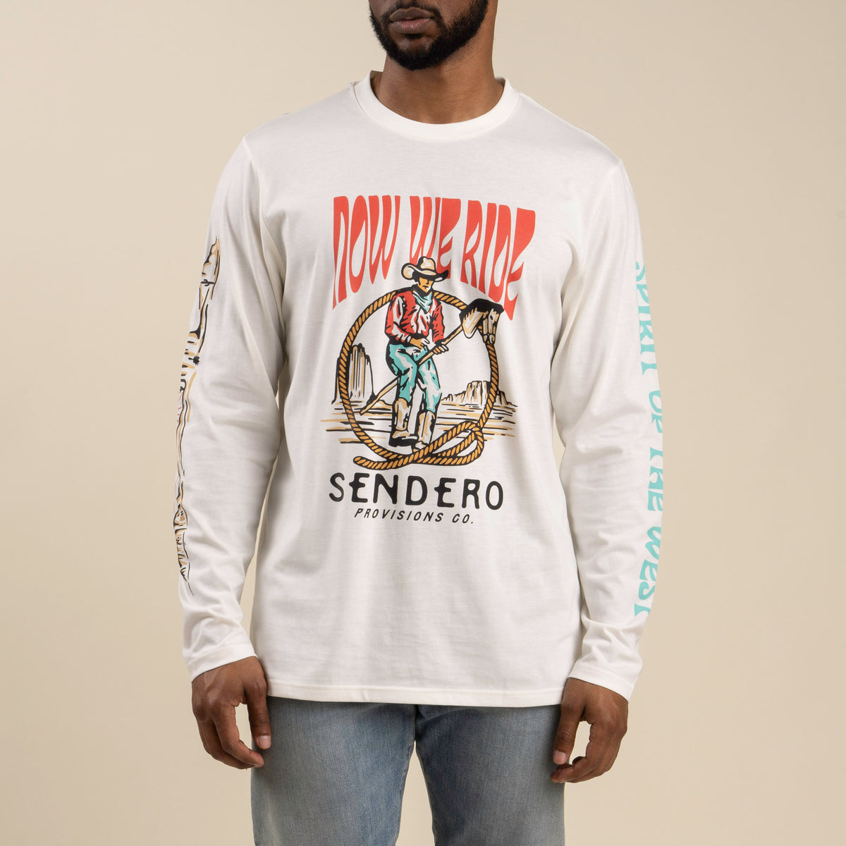 Stick Horse Long Sleeve T-Shirt - Vintage White
