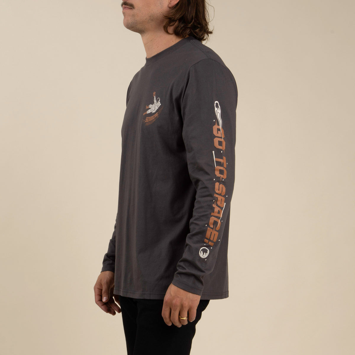 To Space Long Sleeve T-Shirt - Vintage Black