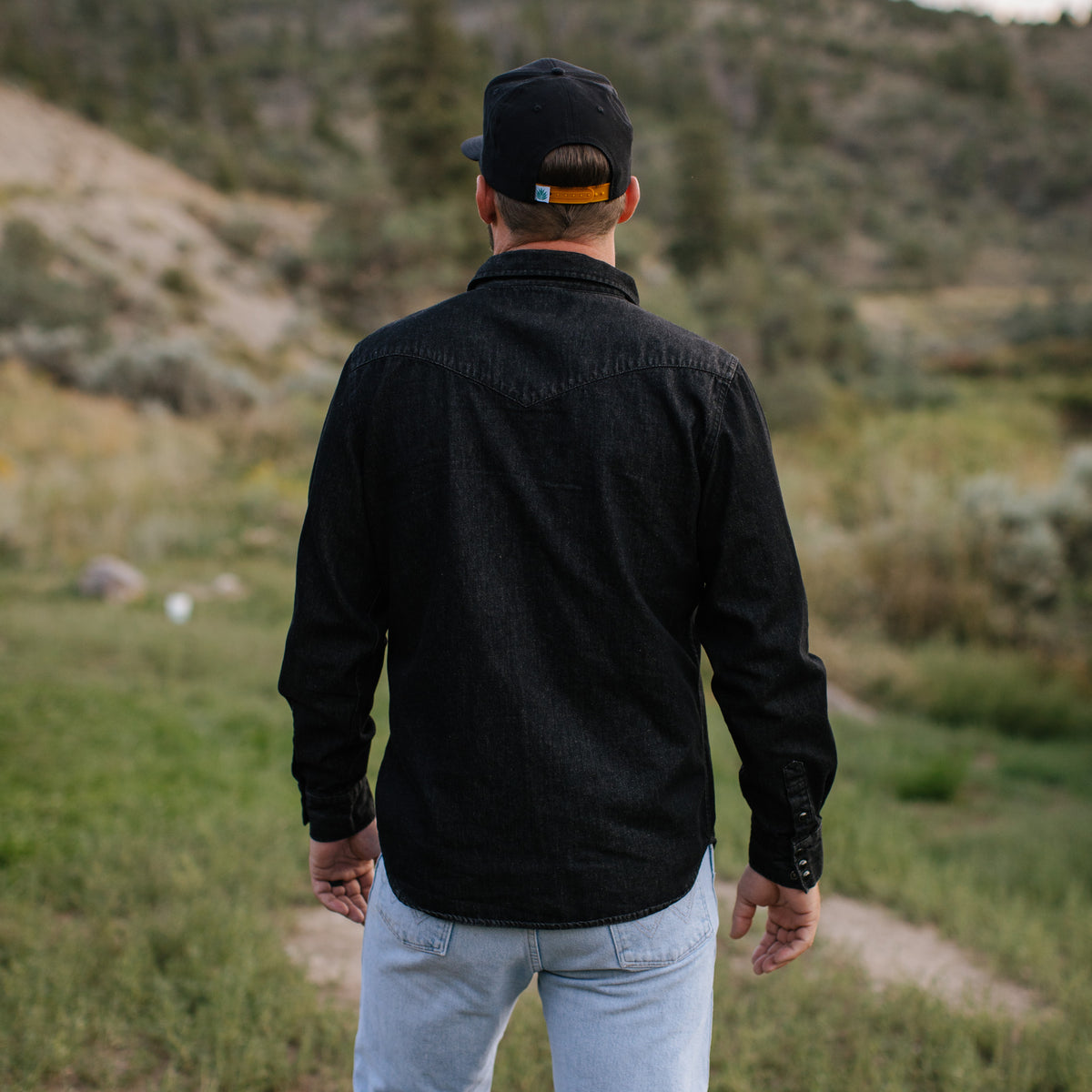 The Wyatt Pearl Snap Long Sleeve Denim Shirt - Midnight Denim