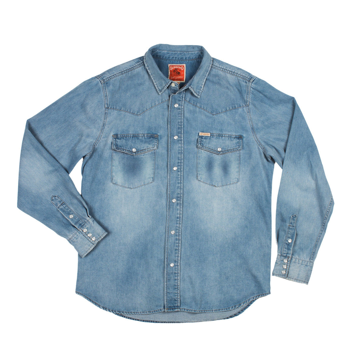 The Wyatt Pearl Snap Long Sleeve Denim Shirt