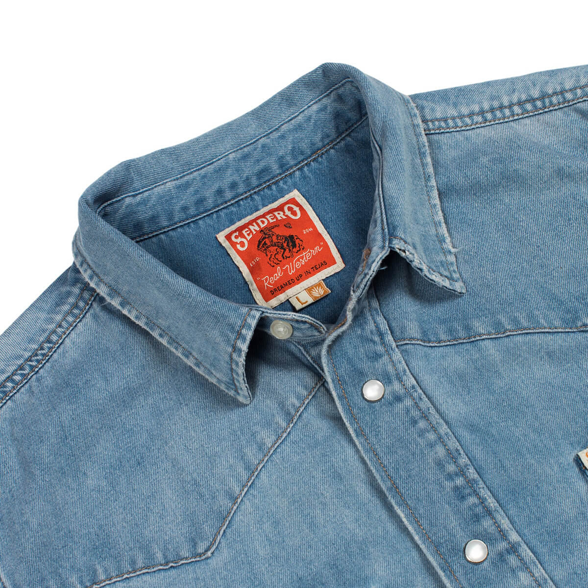 The Wyatt Pearl Snap Long Sleeve Denim Shirt - Vintage Denim