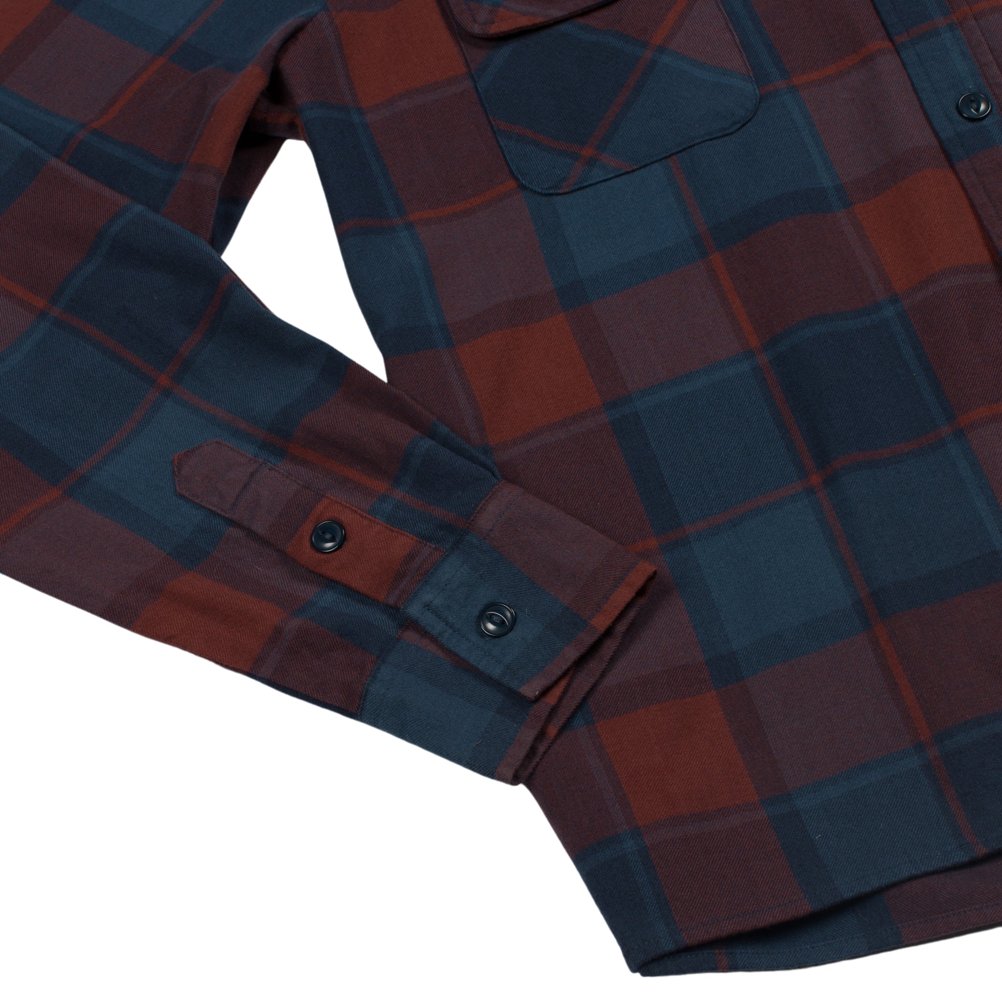 Navy, Orange, and Brown Plaid Soft Designer Flannel