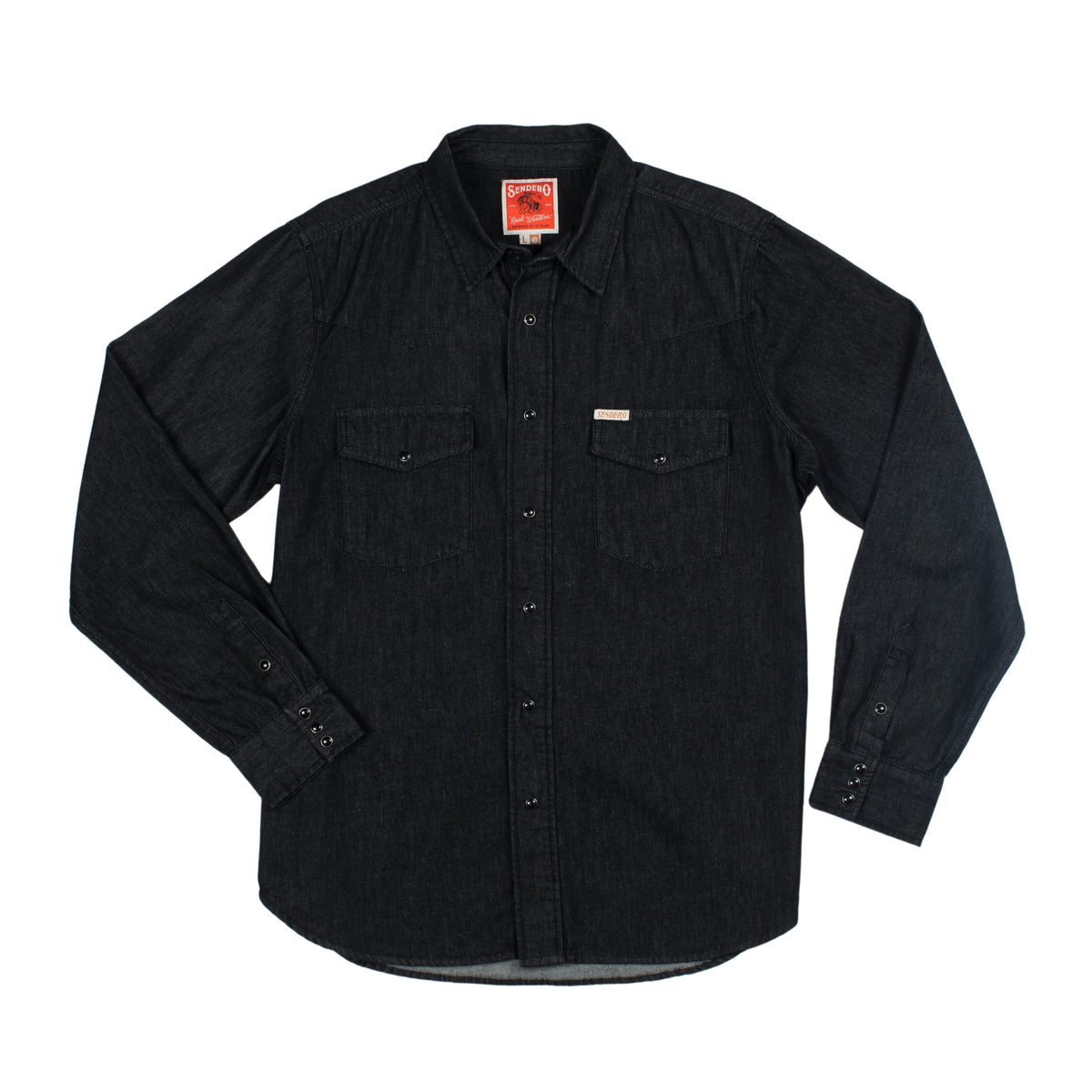 The Wyatt Pearl Snap Long Sleeve Denim Shirt