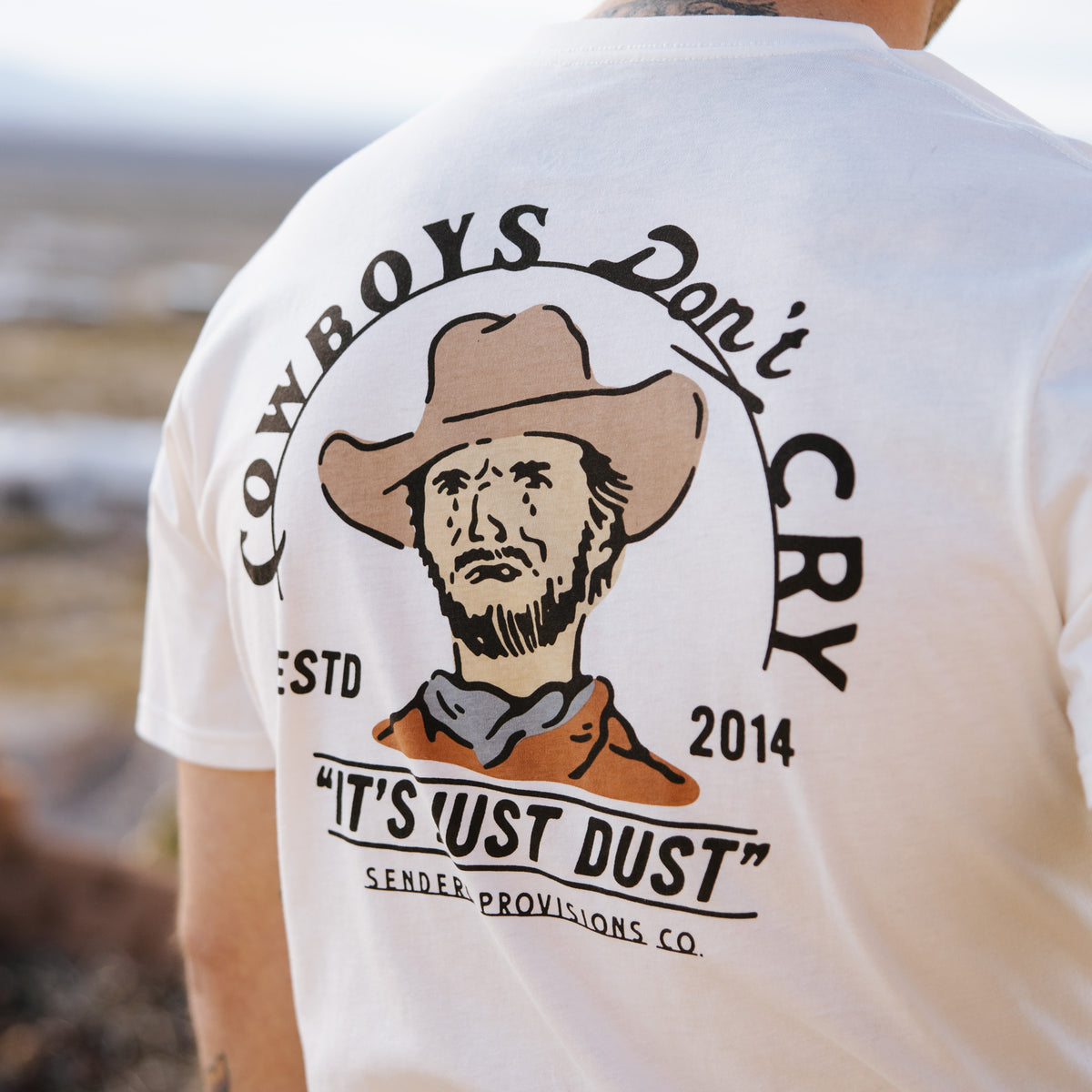 Cowboys Don't Cry Pocket T-Shirt - Vintage White