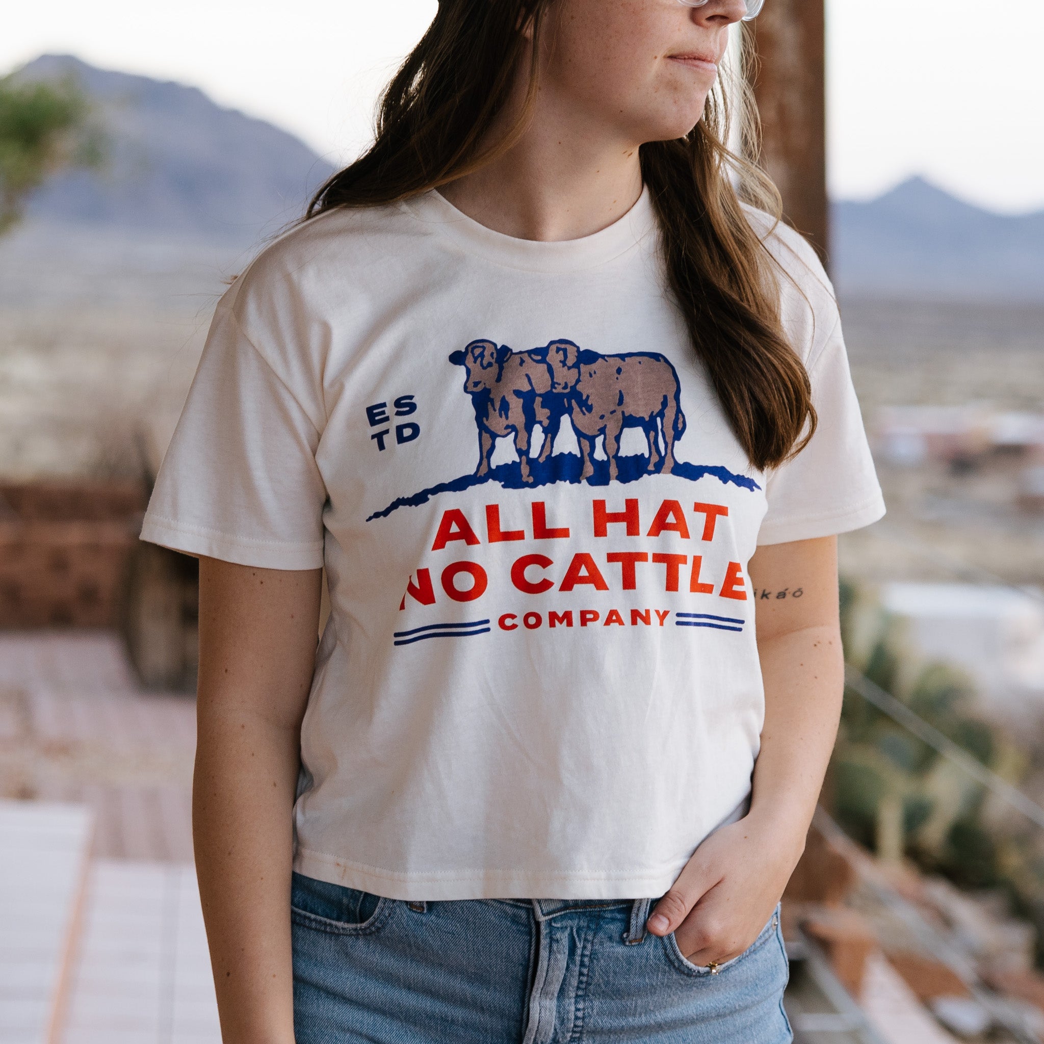 All Hat No Cattle Women's Crop Tee