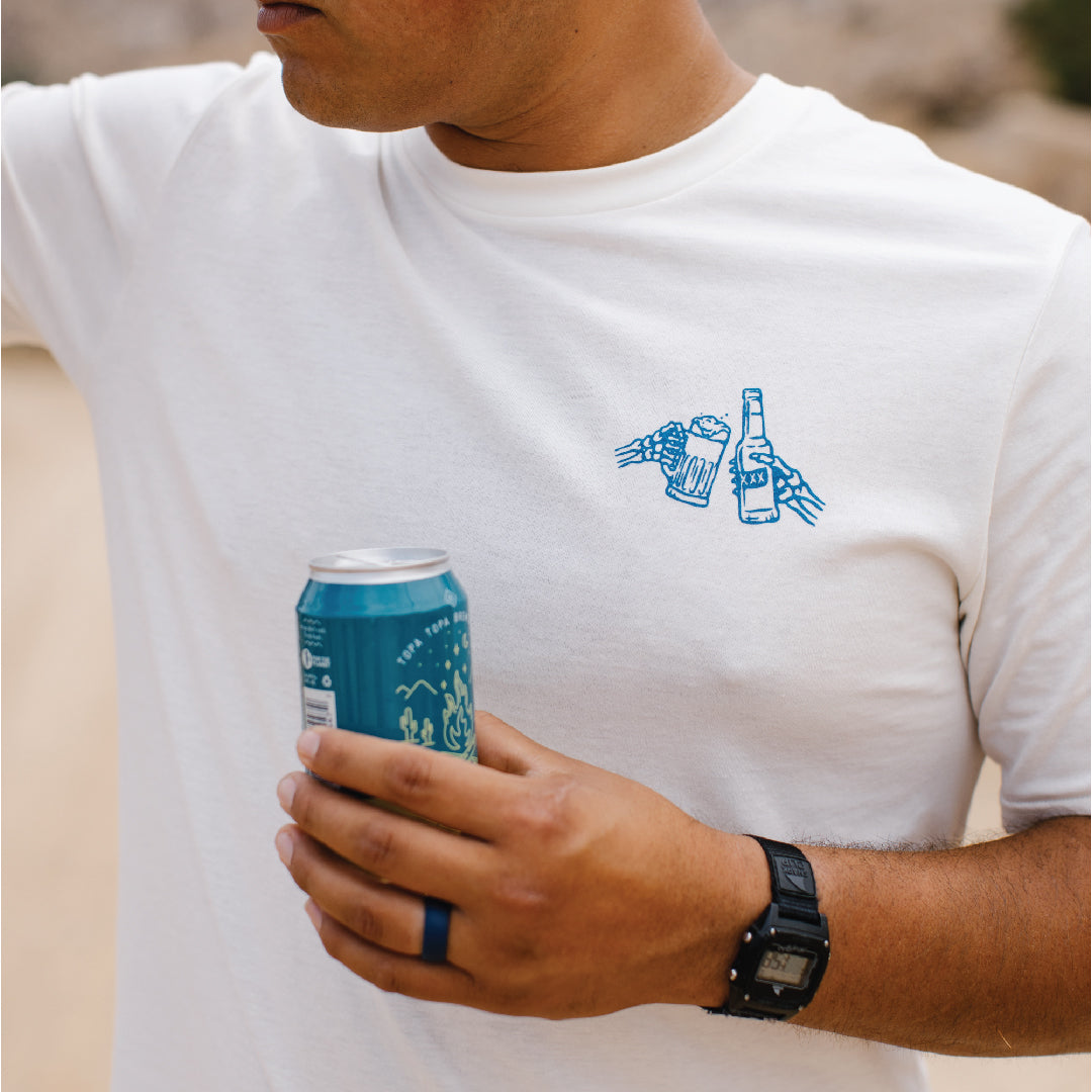 Shootin' Hand Salud T-Shirt - Vintage White