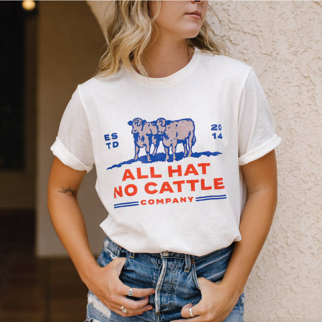 All Hat No Cattle T-Shirt - Vintage White