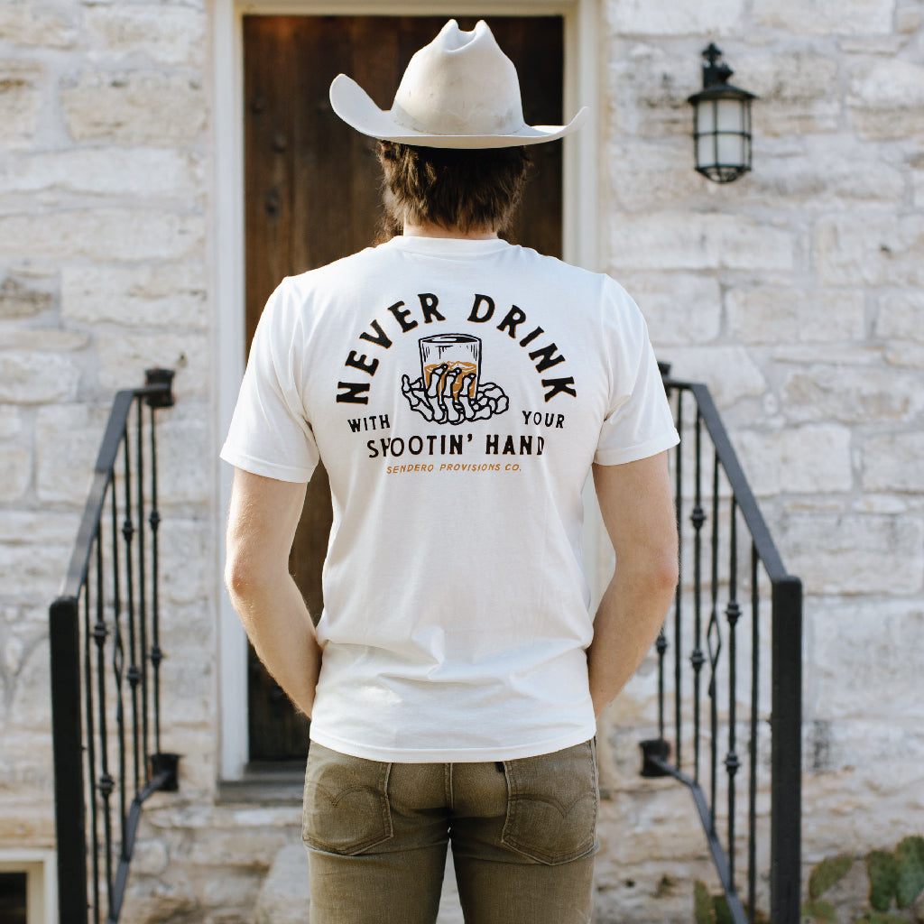 Shootin' Hand T-Shirt - Vintage White