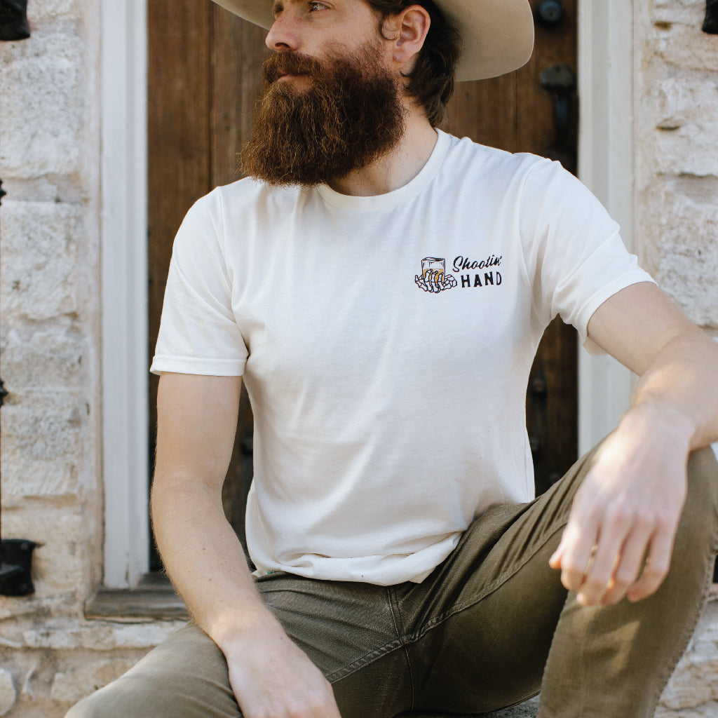 Shootin' Hand T-Shirt - Vintage White